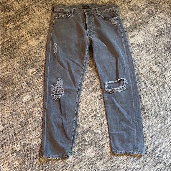 Mother Distressed Gray Jeans - the Cheeky - size 26- 100% cotton - Picture 1 of 8